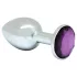 Rimba XS - plug anale metallico con pietra viola - argento