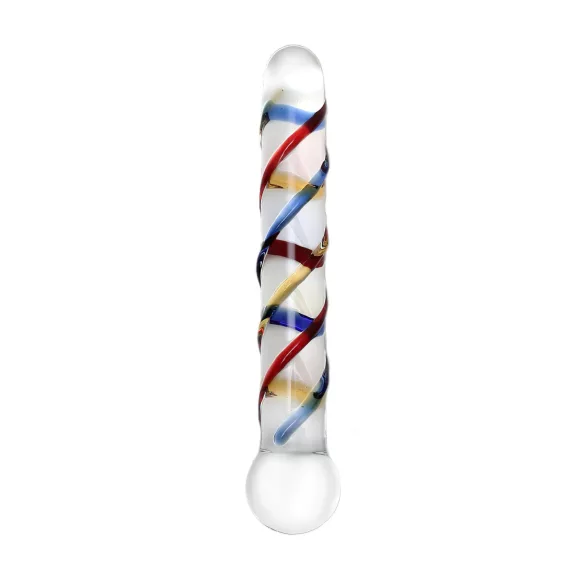 Rimba Rachella - dildo doppio in vetro - trasparente colorato