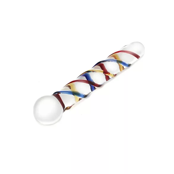 Rimba Rachella - dildo doppio in vetro - trasparente colorato