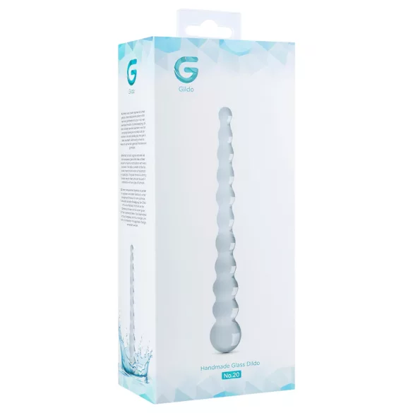 Gildo Glass No. 20 - dildo anale con perle - vetro trasparente