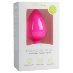   Easytoys Diamond - plug anale con gemma bianca - grande - rosa