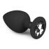 Easytoys Diamond - plug anale con gemma bianca grande - nero