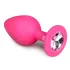 Easytoys Diamond - plug anale con pietra bianca - silicone rosa - misura media