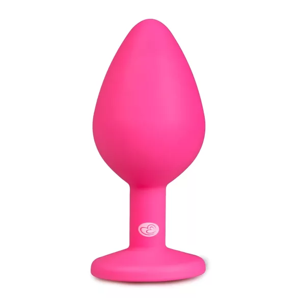 Easytoys Diamond - plug anale con pietra bianca - silicone rosa - misura media