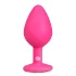 Easytoys Diamond - plug anale con pietra bianca - silicone rosa - misura media