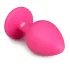 Easytoys Diamond - plug anale con pietra bianca - silicone rosa - misura media