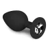 Easytoys - plug anale con pietra bianca - misura media - nero