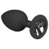 Easytoys Diamond - plug anale piccolo con pietra bianca - nero