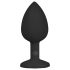 Easytoys Diamond - plug anale piccolo con pietra bianca - nero