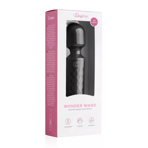 EasyToys - mini wand massaggiatore vibrante ricaricabile - nero