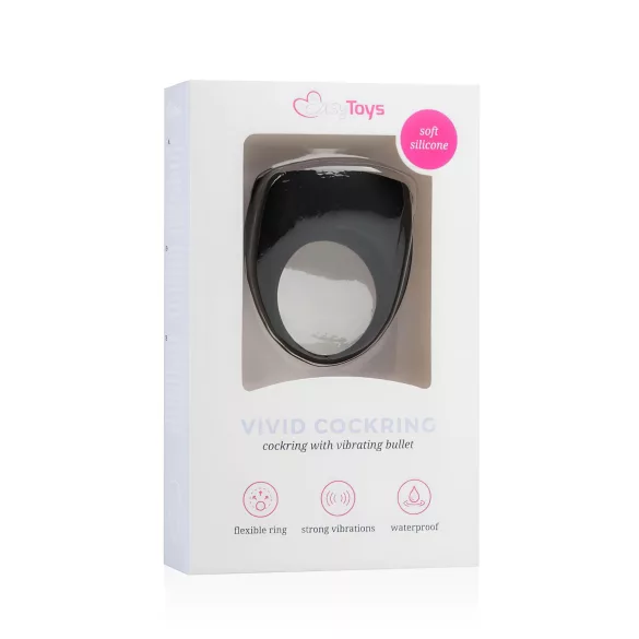 Easytoys - anello fallico vibrante - silicone nero