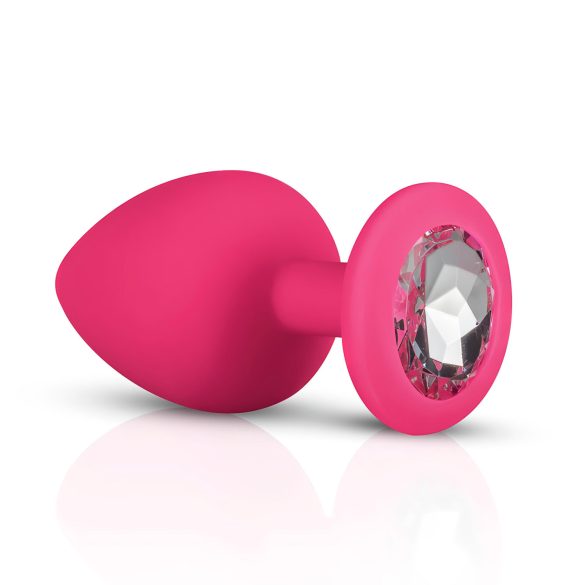 Easytoys - set plug anale - con diamante - silicone rosa