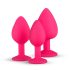 Easytoys - set plug anale - con diamante - silicone rosa