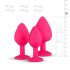 Easytoys - set plug anale - con diamante - silicone rosa