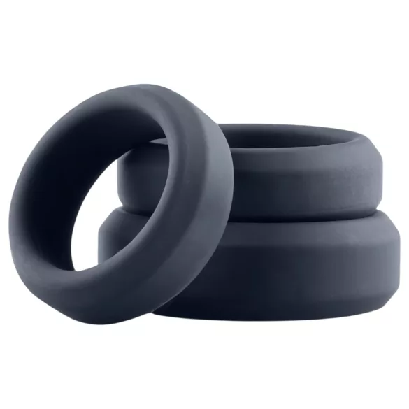 Boners - set anelli fallici in silicone - 3 pezzi - grigio