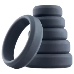 Boners - set anelli fallici in silicone - 6 pezzi - grigio