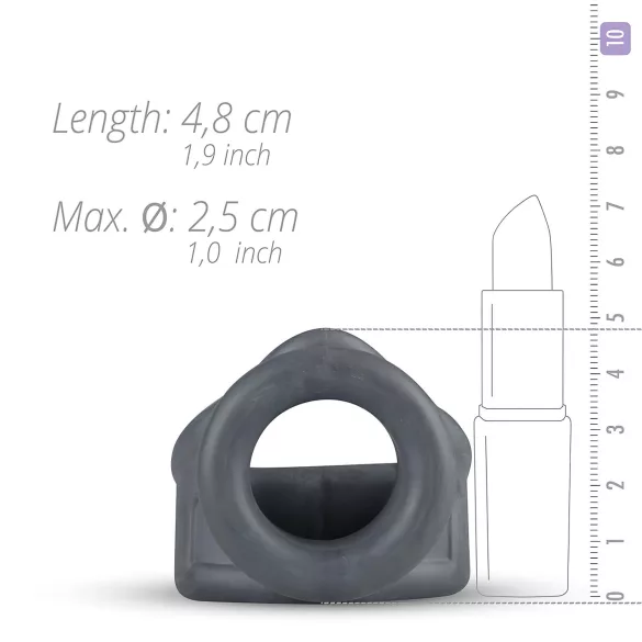 Boners - anello fallico e anello per testicoli 2in1 - silicone grigio