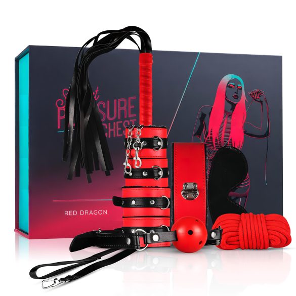 Forziere del Piacere Segreto - Kit BDSM Avanzato - 10 Pezzi (Rosso)