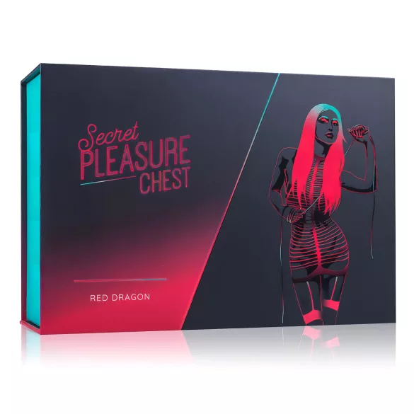 Secret Pleasure Chest - kit bondage avanzato - 10 pezzi - rosso