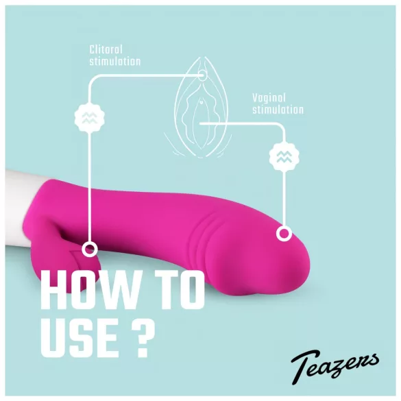 Teazers - vibratore realistico con leva per il clitoride (rosa)