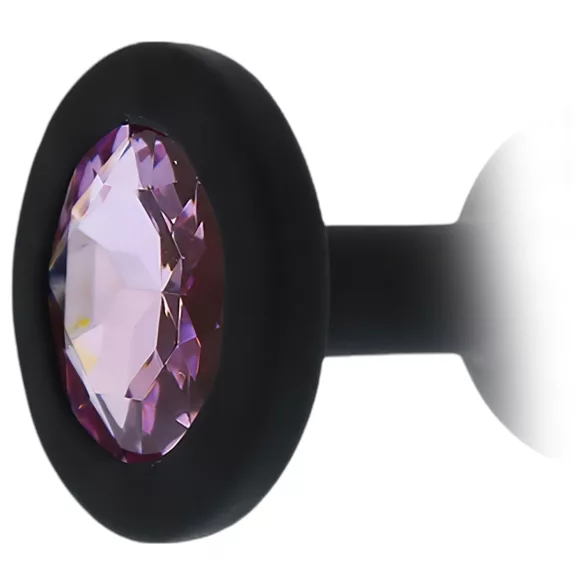 All time Favorites - plug anale in silicone con gemma viola - nero