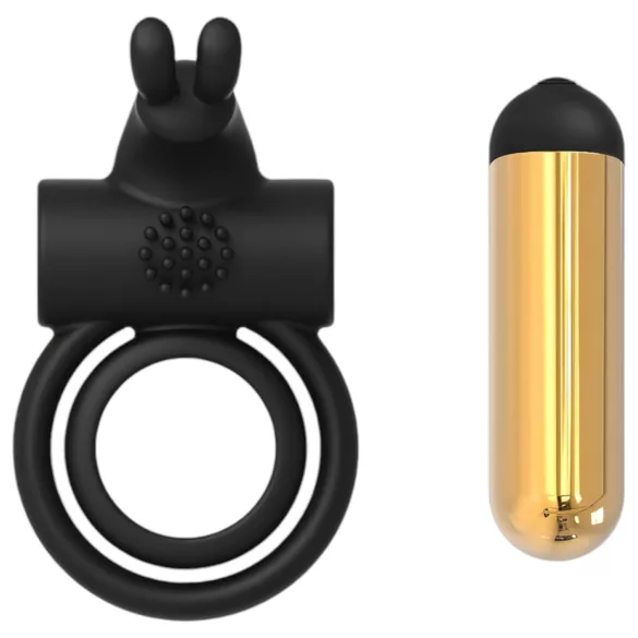 Elite Joel - anello vibrante ricaricabile per pene e testicoli (nero)