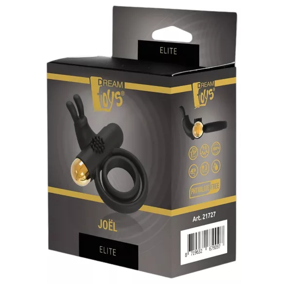 Elite Joel - anello vibrante ricaricabile per pene e testicoli (nero)