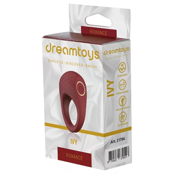 Dreamtoys Ivy - anello fallico vibrante - silicone bordeaux