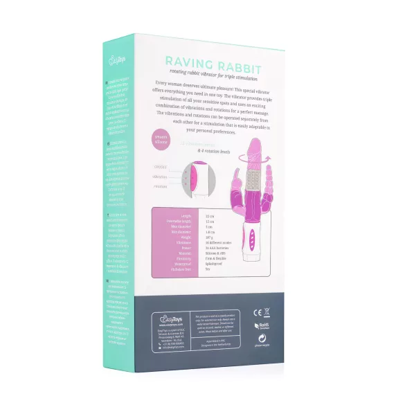 Easytoys Raving Rabbit - vibratore a 3 bracci (rosa)