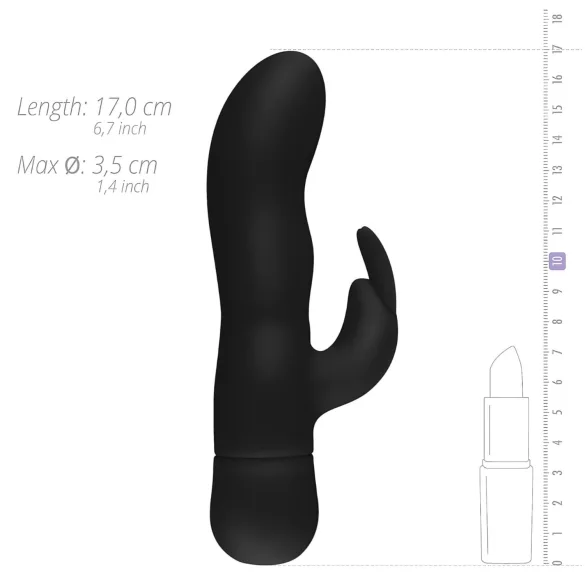 Easytoys Mad Rabbit - vibratore punto G con stimolatore clitoride - nero