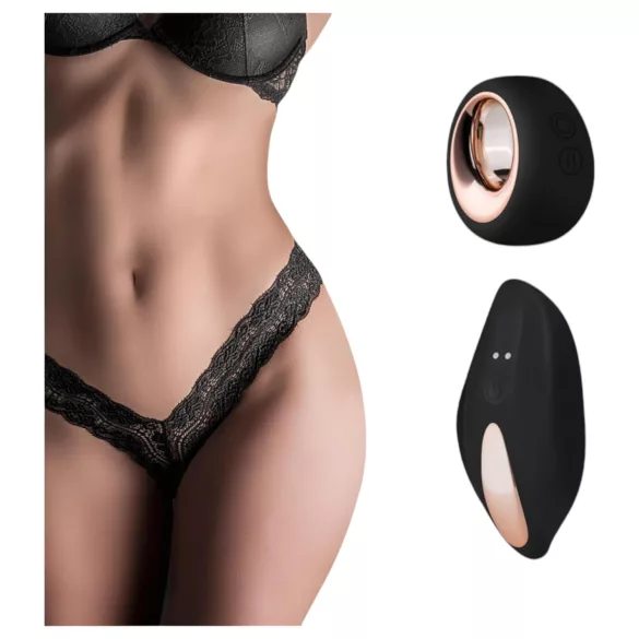 Pantyrebel - slip vibrante ricaricabile con telecomando - pizzo nero S-L