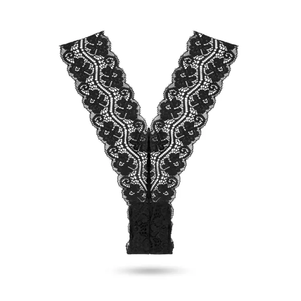 Pantyrebel - slip vibrante ricaricabile con telecomando - pizzo nero S-L