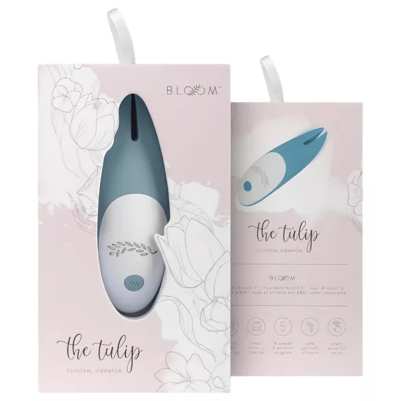 Bloom Tulip - vibratore clitorideo ricaricabile in silicone - turchese