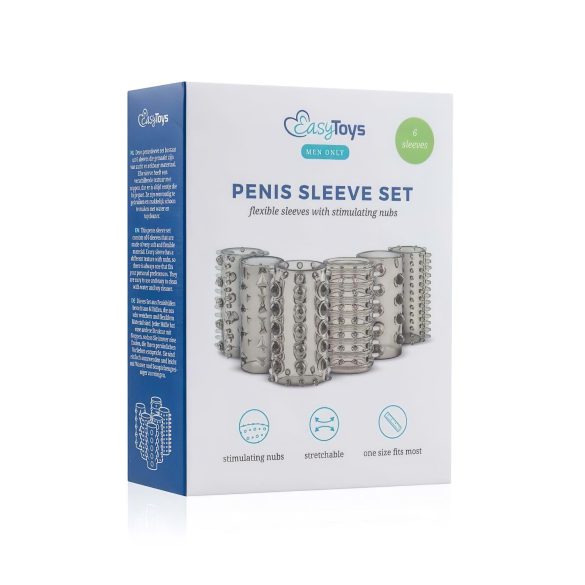 Easytoys - set di guaine pene - stimolante grigio (6 pezzi)