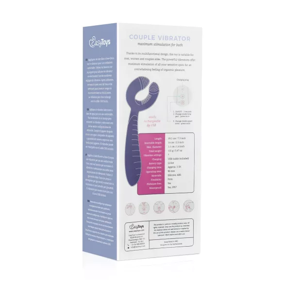 Easytoys Couple - vibratore per coppia ricaricabile impermeabile viola