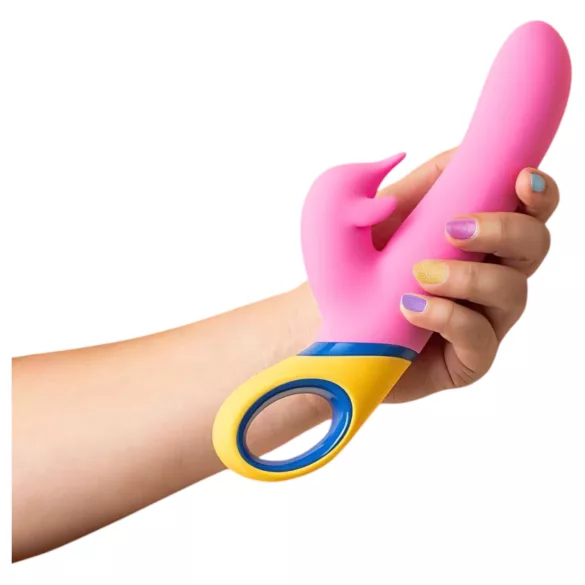 PMV20 - vibratore rabbit rotante con braccio clitorideo - silicone rosa