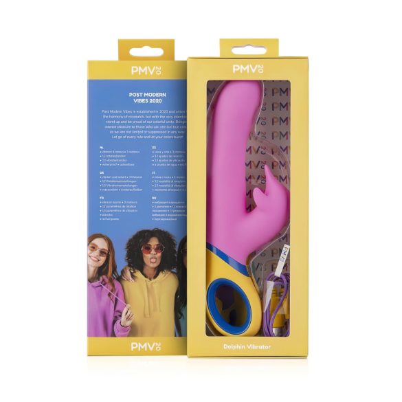 PMV20 - vibratore rabbit rotante con braccio clitorideo - silicone rosa