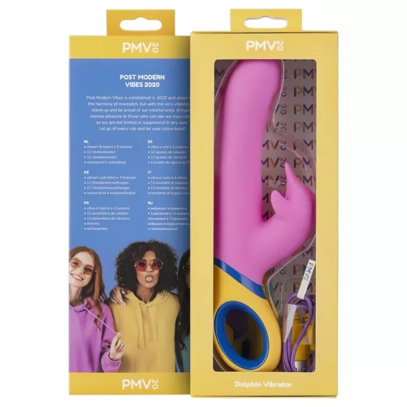 PMV20 - vibratore rabbit rotante con braccio clitorideo - silicone rosa