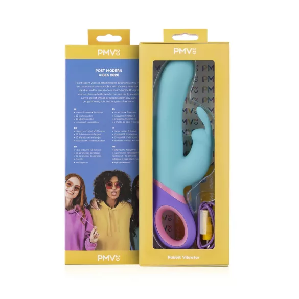 PMV20 - Vibratore rabbit rotante con stimolatore clitoride - menta