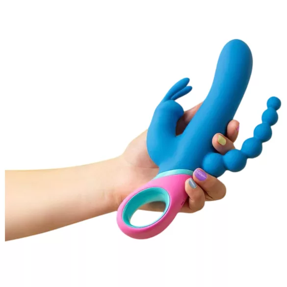 PMV20 Vice Double - vibratore triplo rotante - silicone blu
