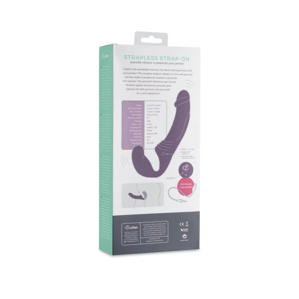 Easytoys - vibratore strap-on ricaricabile senza cintura - silicone viola