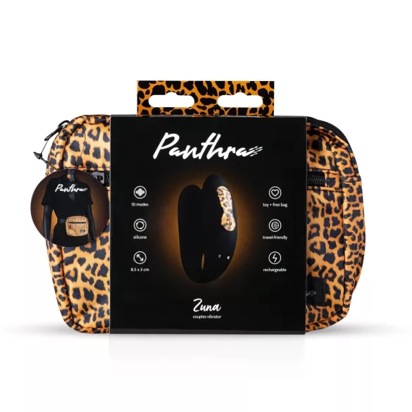 Panthra Zuna - vibratore per coppia ricaricabile impermeabile - leopardo nero
