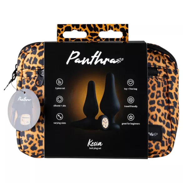 Panthra Kesia - set plug anale in silicone 3 pezzi - nero