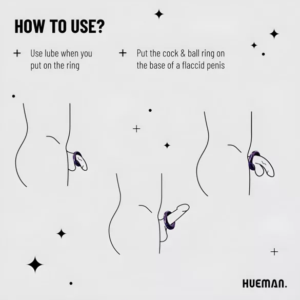 Hueman Saturn - anello fallico vibrante ricaricabile impermeabile - viola