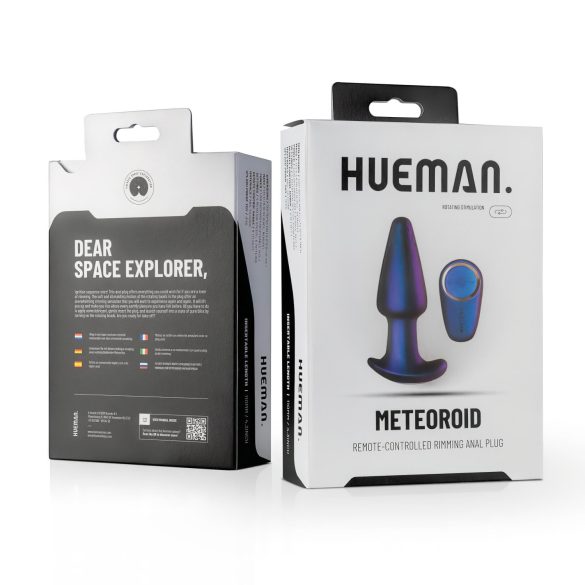 Hueman Meteoroid - vibratore anale rotante con perle e telecomando - viola