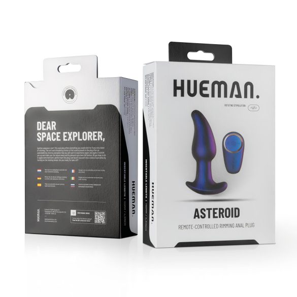 Hueman Asteroid - vibratore anale rotante con perle - silicone viola
