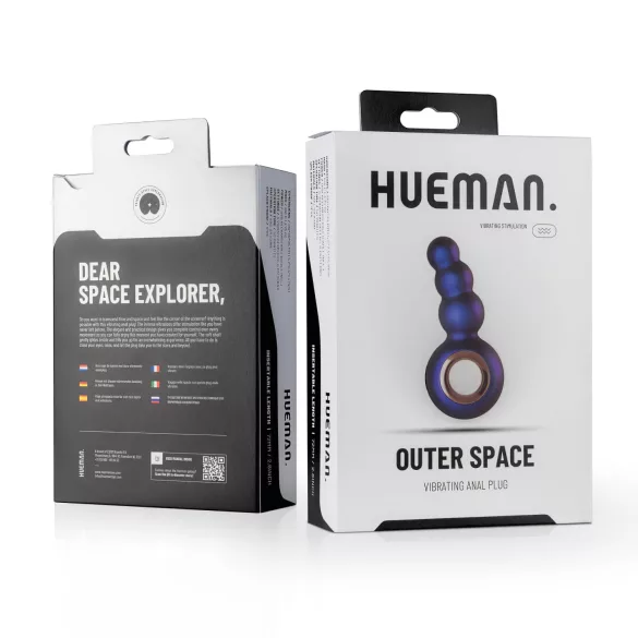 Hueman Outer Space - vibratore anale ricaricabile con perle - viola