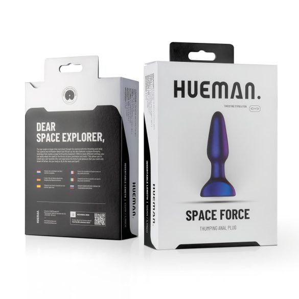 Hueman Space Force - vibratore anale spingente impermeabile viola