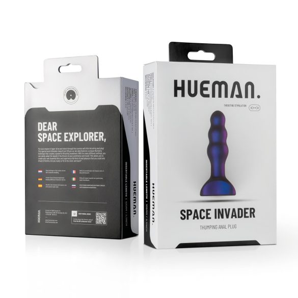 Hueman Space Inveder - vibratore anale ricaricabile impermeabile viola