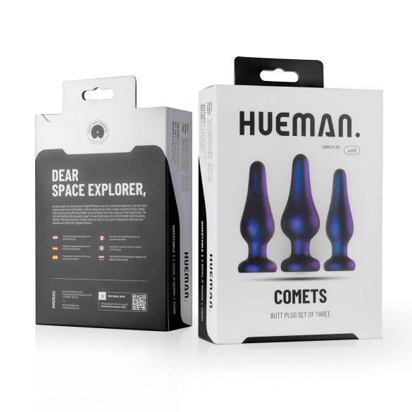 Hueman Comets - set plug anale silicone 3 pezzi - viola